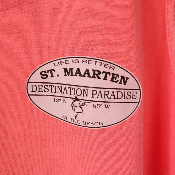 St. Maarten Muscle Tank Tee Size Large Logo Cotton - Picture 4 of 9